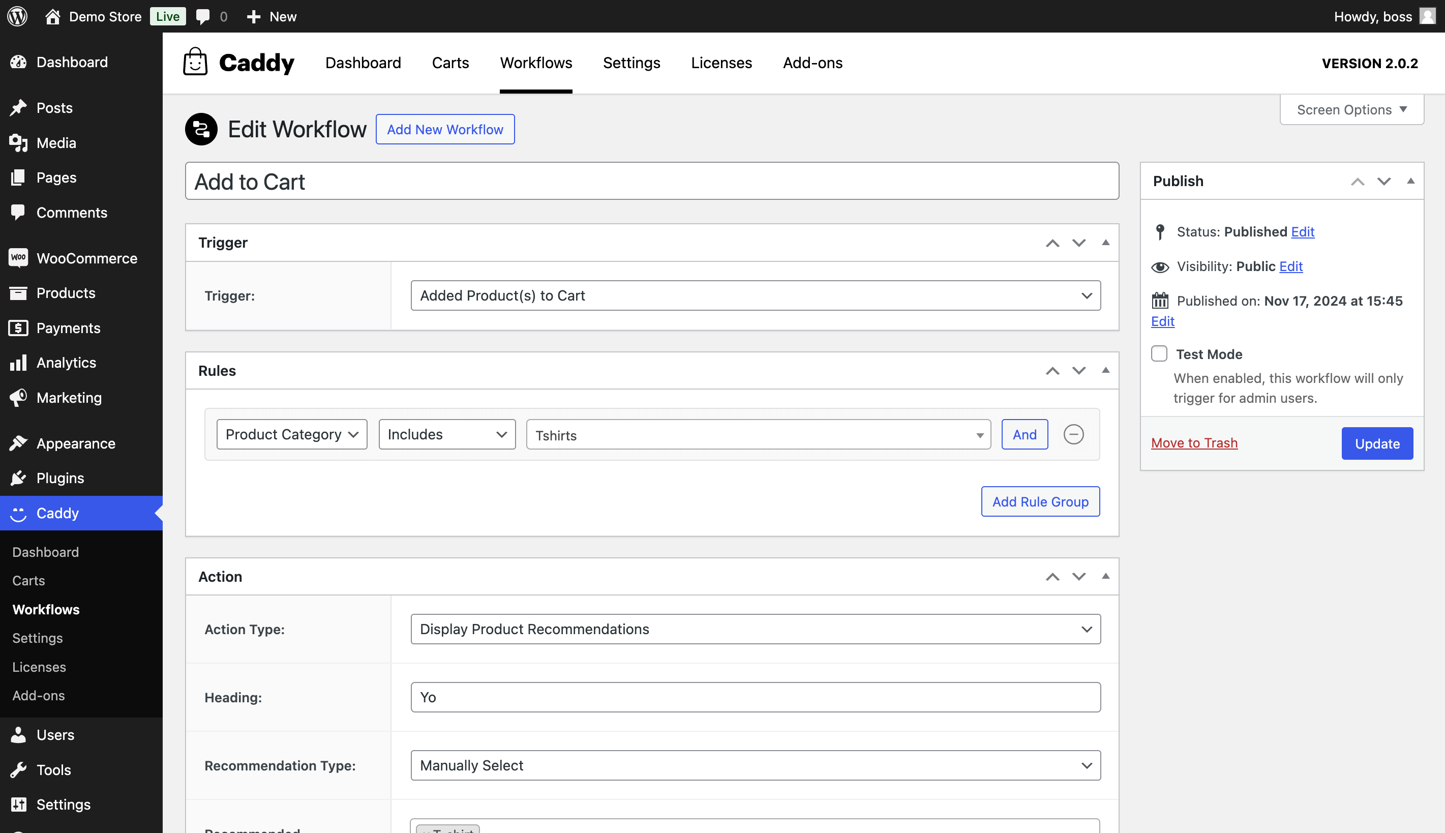 Caddy Workflows Caddy Workflows